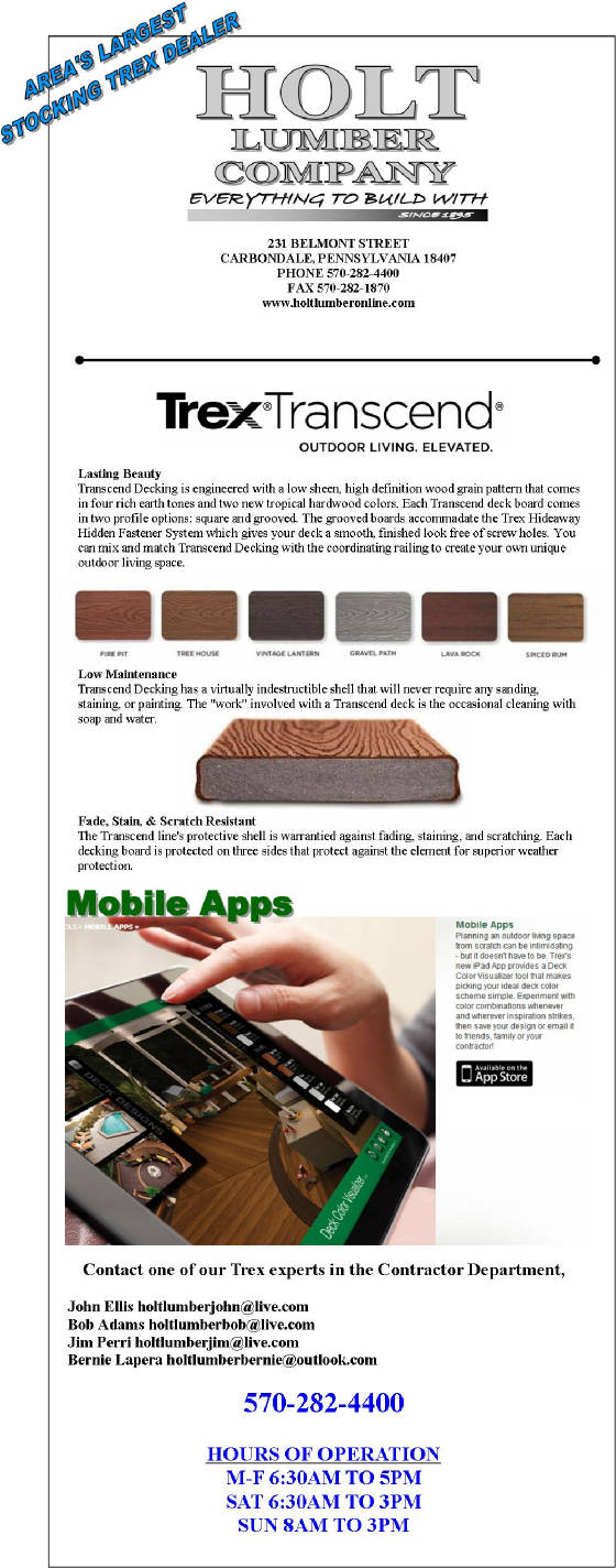 HOLT LUMBER COMPANY 570-282-4400